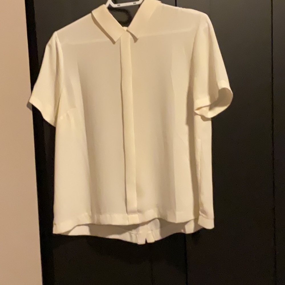 Forever 21 White Boxy Blouse with Peter Pan Collar